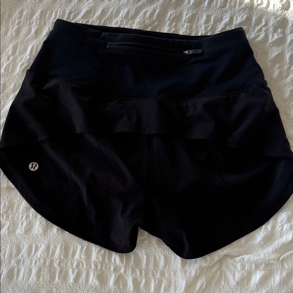lululemon athletica Black Women's Athletic Overlay Shorts - Picture 4 of 8